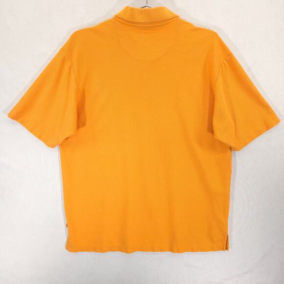 Tommy Bahama Polo Mens Large Orange Silk Blend Ribbed Casual Short Sleeve Shirt - Picture 7 of 10